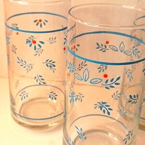 Corelle Subtle Blue by CORNING Ware Vintage Drinking Glasses Tumblers Set of 4